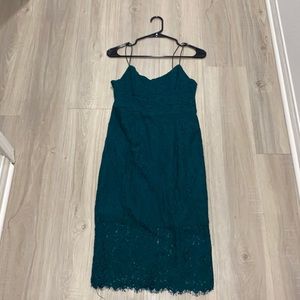 Emerald green bodycon midi dress